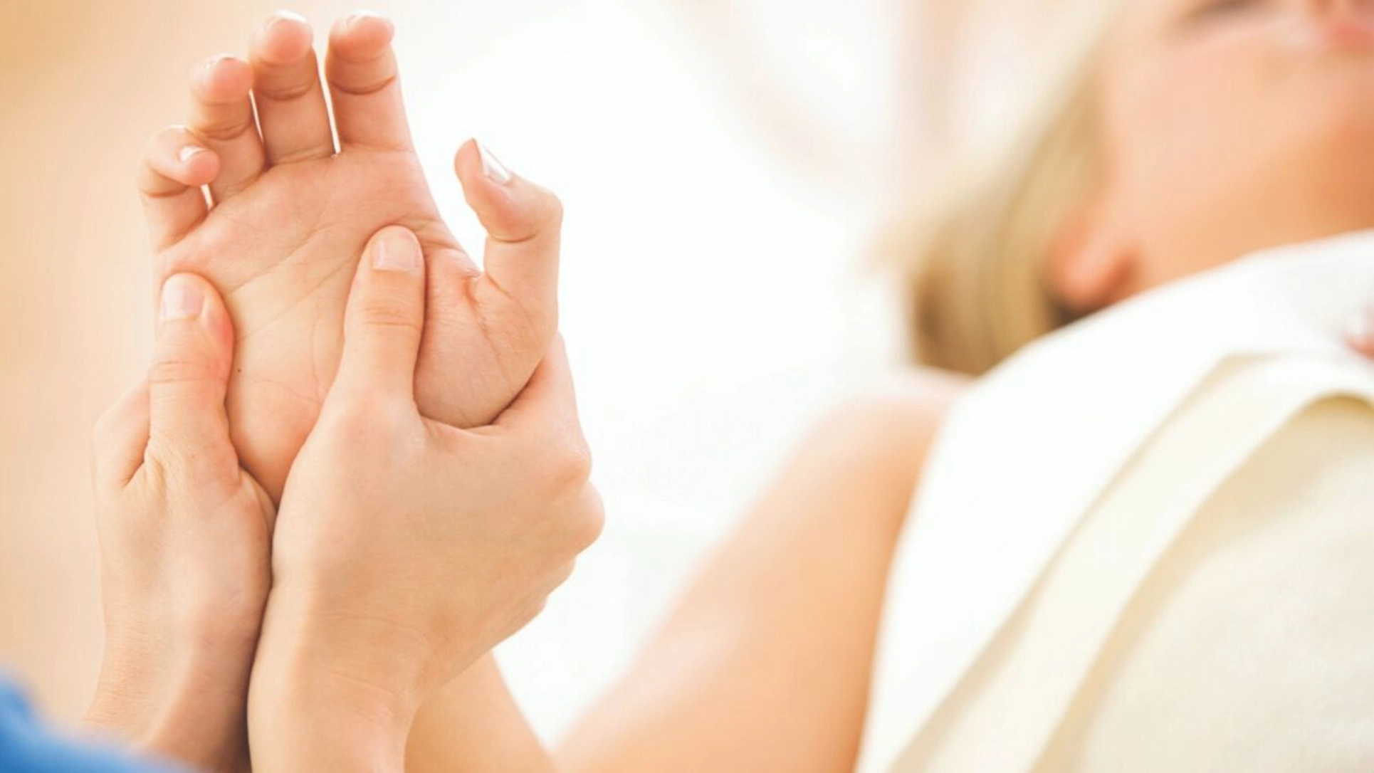 Reflexology therapy session promoting relaxation.